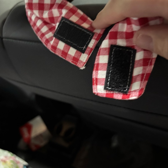 Car Trash/Utility Tote Bag Red Check 9” w x 4” d x 12”‎ l 10” strap Handmade - Picture 6 of 7